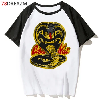 Nové Cobra Kai T Shirt ženy Kawaii Letné Topy Cartoon T-shirt dámske Karate Cobra Grafické Tees Hip Hop Unisex Vtipné Tričko