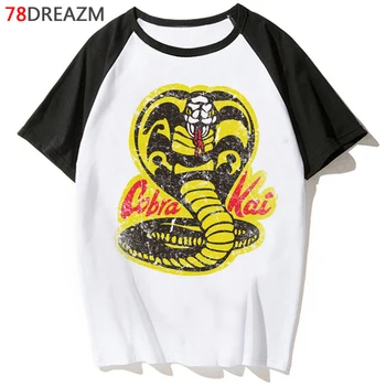 Nové Cobra Kai T Shirt ženy Kawaii Letné Topy Cartoon T-shirt dámske Karate Cobra Grafické Tees Hip Hop Unisex Vtipné Tričko