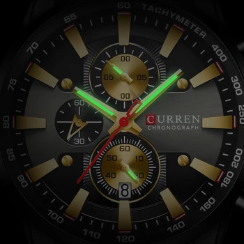 Nové Curren človek pozerať na business šport príčinné muži hodinky quartz 30 m vodotesný nerezová oceľ remienok zlato hodiny vojenské luxus
