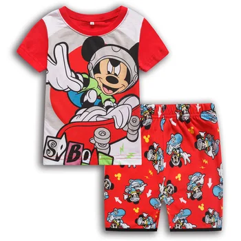 Nové Deti Chlapci Dievčatá Oblečenie Baby Princess Pyžamo Letné Krátke Rukávy Nastaviť Cartoon Minnie Detí Sleepwear