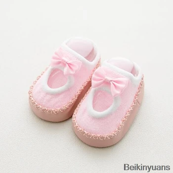 Nové deti, dojčenská cartoon ponožky baby darčeky vnútorné podlahy ponožky kožené podrážky non-slip hrubý uterák ponožky
