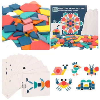 Nové Deti Drevené 3D Puzzle Múdra Rada Baby Montessori Vzdelávacích Vzdelávacie Hračky pre Deti, Geometrický Tvar, Puzzle, Hračky