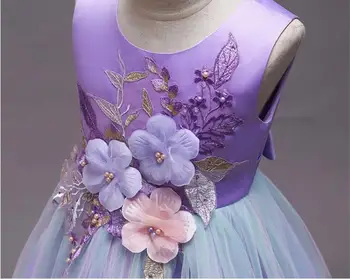 Nové detské šaty 2019 nové 3-12 rokov čipky farby zodpovedajúce dievčatá princezná šaty nadýchané šaty