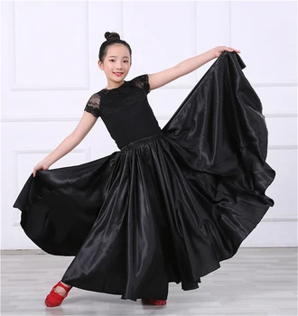 Nové Dievčatá Flamenco Sukne španielsky Tanečné Šaty Praxi Súťaže Fáze Zbor Výkon Costuems pre Deti Flamengo Sukne