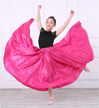 Nové Dievčatá Flamenco Sukne španielsky Tanečné Šaty Praxi Súťaže Fáze Zbor Výkon Costuems pre Deti Flamengo Sukne