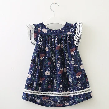 Nové Dievčenské Šaty 2020 Námorník Vyhovovali Tlačidlo Dekorácie Dievča Deti Zdobiť Luk Baby Girl Šaty, Oblek pre 3 7 Rokov Študentov Oblečenie