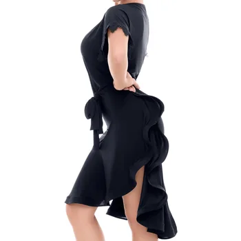 Nové exotické tanečné Latin dance sukne čipky rukáv W18019 paketové zadok veľké kyvadlo uniformy latinskej šaty