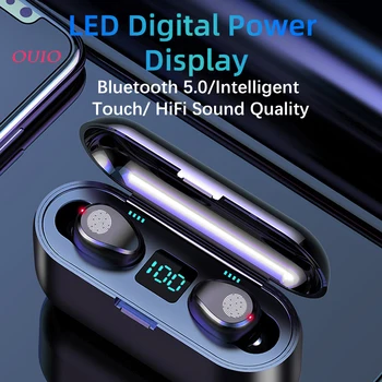Nové F9 Bezdrôtové Slúchadlá Bluetooth 5.0 Slúchadlá TWS HIFI Mini In-ear Športové Bežecké Headset Podporu iOS/Android Telefóny HD Hovor