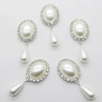 Nové Fashion10Pcs/veľa 20*46 mm oválny Prívesok Diy Šperky Zistenia Drahokamu white pearl Príslušenstvo Čiapky Dekorácie Pre Výrobu