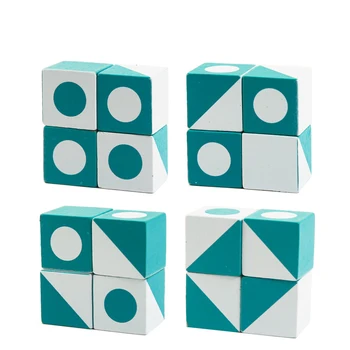 Nové Geometrické Výraz Cube Puzzle S 50 Karty Dosky Face-zmena 3D Puzzle Deti Duševného Rodič-dieťa Dosková Hra