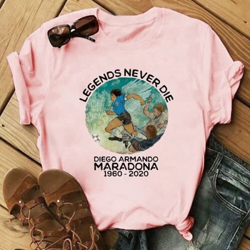 Nové Harajuku Ullzang T-shirts Diego Armando Maradona Tlač Ženy Krátke Sleeve T-shirt Topy Letné Košele Ženy, Topy, Tričká, Vintage