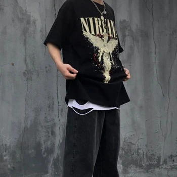 Nové Harajuku Žena Tričko Nirvana Smajlík Tlač Krátky Rukáv Topy & Tees Módne Bežné Tričko Ženy Oblečenie T-shirts