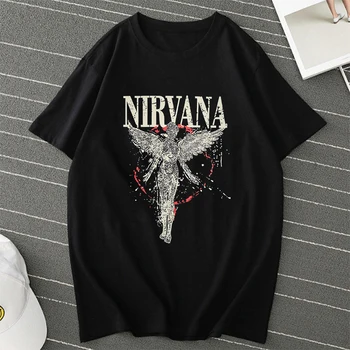 Nové Harajuku Žena Tričko Nirvana Smajlík Tlač Krátky Rukáv Topy & Tees Módne Bežné Tričko Ženy Oblečenie T-shirts
