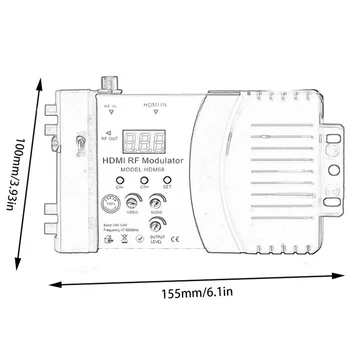 Nové HDM68 Digitálny RF Modulátor HDMI AV Modulátor do RF Converter VHF UHF PAL/NTSC Štandardné Prenosné Modulátor EÚ Plug