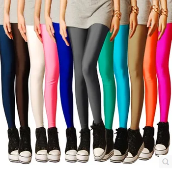 Nové Jarné Leggins Pevné Candy Neon Vysokej Natiahnuté Žena Leginy Nohavice Dievča Oblečenie, Legíny pre Ženy Plug Veľkosť Členok-Dĺžka