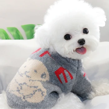 Nové jesenné a zimné pet sveter mačka Bišonika VIP Pomeranian Bradáči Teddy malý pes šteňa, psie oblečenie