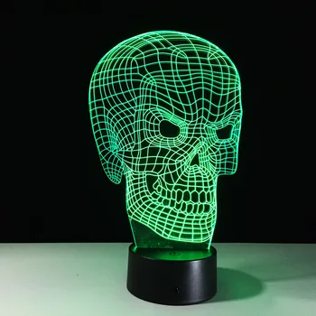 Nové Kostra 3D LED Lampa 7 Zmena Farby 3D Nočné Svetlo Farebné Lebky Stolové Svietidlo Pre Dovolenku Darčeky Strany Narodeniny Drop Shipping