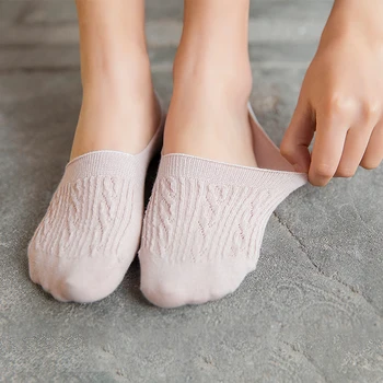Nové Lady Bežné Priedušný Členok Loď Ponožky Dievčatá Módne Neviditeľné Ponožky Non-slip Bavlnené Ponožky Ženy Nízky Rez Candy Farby 5 Pár