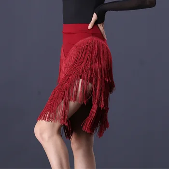 Nové Latin Dance Sukne pre Ženy latinské Tanečné Kostýmy Výkon Praxe Dancewear Tanec Sukne, Okrajové Strapec Brušného Tanca