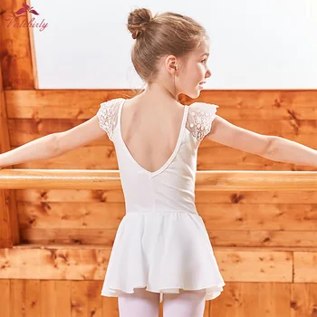 Nové Letné Deti Bavlna Balet Tanečné Šaty Dievčatá Kombinézu Dance Trikot Šifón Sukne Kvet Šnúrky