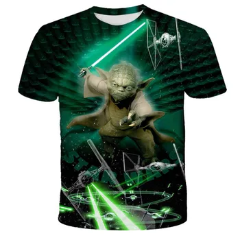 Nové Letné Harajuku, t košele Yoda/Darth Mandalorian Vytlačený 3D T shirt Chlapcov Dievčatá tričko Streetwear Hip Hop T-shirt Bežné Topy
