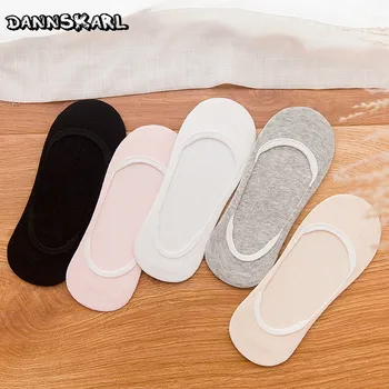 Nové Letné Japonské Štýl Ženy Ponožky Farbou Neviditeľné Ponožky Ženy Ponožka Bavlna Non-slip Harajuku Pančuchy Čierne Ponožky Meias
