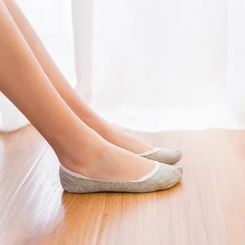 Nové Letné Japonské Štýl Ženy Ponožky Farbou Neviditeľné Ponožky Ženy Ponožka Bavlna Non-slip Harajuku Pančuchy Čierne Ponožky Meias