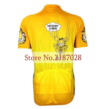 NOVÉ Letné pánske cyklistické dresy Krátke žltá cyklistické oblečenie vývoj požičovňa nosenie ropa ciclismo maillot Polyester Breathab