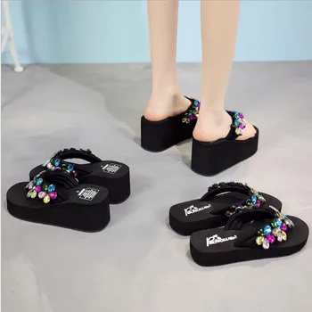Nové Letné Štýl Topánky Ženy Módne Sandále Leopard Bytov Kvalitné Pevné Flip Flops Sexy Papuče Plus