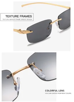 Nové luxusné značky malý rám ženy slnečné okuliare módny trend bez obrúčok pánske slnečné okuliare UV400 Oculos De sol