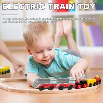Nové Malé Vlak Hračka Batériou Napájaný Motor Vlak Deti Drevených Železničných Elektrický Vlak Kompatibilné Drevené Sledovať všetky druhy voliteľné