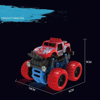 Nové Mini Inerciálnych Vozidla Off-Road Štyri-Kolo-Pohon Vytiahnuť Späť Aute Hračka Pre Chlapcov Deti Plastové Trenie Stunt Car Model Hračky