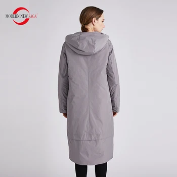 NOVÉ, MODERNÉ SAGA 2020 Ženy Zákopy Srsti Jeseň Dlhá Bunda Reverzibilné Kabát s Kapucňou Tenká Bavlna Vatovaný Kabát Žien Dlhá Vetrovka Coats