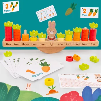 Nové Montessori Deti, Drevené Matematika Vyváženie Hry Vzdelávacie Hračky Pre Deti, Drevený Číslo Rovnováhu Hry Childen Vzdelávacie Hračka
