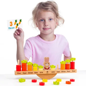 Nové Montessori Deti, Drevené Matematika Vyváženie Hry Vzdelávacie Hračky Pre Deti, Drevený Číslo Rovnováhu Hry Childen Vzdelávacie Hračka
