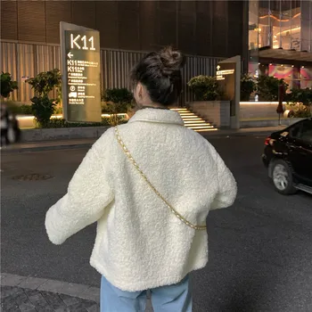 Nové Módne Kabát Ženy Bunda 2020 Cashmere Teplé Bežné Tuhé Zimné Oblečenie Žien Oblečenie Voľné Kórejský Módne Žena Bundy
