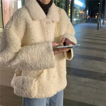 Nové Módne Kabát Ženy Bunda 2020 Cashmere Teplé Bežné Tuhé Zimné Oblečenie Žien Oblečenie Voľné Kórejský Módne Žena Bundy