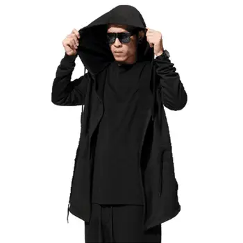 Nové Módne Ženy Muži Unisex Gotický Outwear Kabát S Kapucňou, Čierna Dlhá Bunda Teplá Bežné Plášť Cape Hoodies Vesty Šaty, Topy