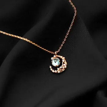 Nové Módne Ženy Šperky Polmesiaca Prívesok Mesiac Náhrdelník 925 sterling Silver Šperky najvyššej Kvality