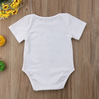 Nové Novorodenca Batoľa Detská Baby Boy Girl Handprint Kombinézu Jumpsuit Bavlnené Oblečenie, Krátky Rukáv Sunsuit Oblečenie