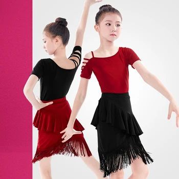 Nové Okrajové Latinské Tanečné Šaty Pre Dievčatá Dieťa Salsa Tango Spoločenský Tanec Šaty, Kostým Súťaž Deti Praxi Tanečné Oblečenie