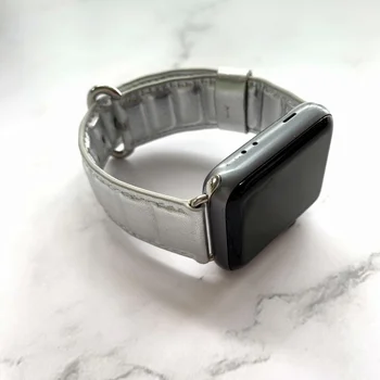 Nové Originálne Kožené 3D Mriežka Štýl Kapely pre Apple Hodinky 44 mm 40 mm 38 mm 42mm Watchband pre Apple Hodinky Sreies 5 4 3 2 1 Náramok