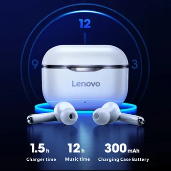 NOVÉ Originálne Lenovo LP1 TWS Bezdrôtové Slúchadlá Bluetooth 5.0 Dual Stereo Zníženie Hluku Basy Touch Ovládania Dlhý Pohotovostný 300mAH
