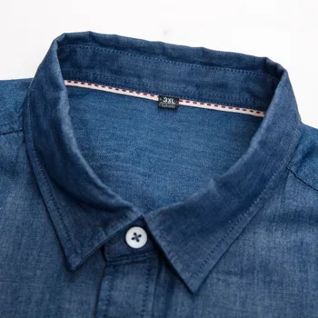 Nové Plus Veľkosť 8xl 7xl Džínsy, Mens Košele Bavlna, Dlhý Rukáv Oxford Slim Camisa Sociálne 2019 Jeseň Denim Shirt Mužov Značky-oblečenie