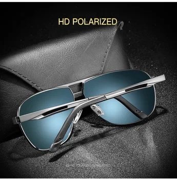 Nové Polarizované slnečné Okuliare pre Mužov Retro Slnečné Okuliare, Anti-Reflective Hliníkový Rám Muž Jazdy Okuliare UV400 BOOROOT