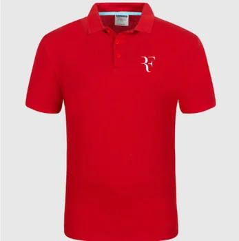 Nové Polo Tričko RF roger federer logo Bavlnené Polo tričko Krátky Rukáv Vysoké Množstvo polo shirts H6
