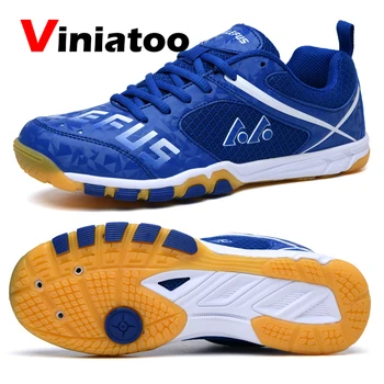 Nové Profesionálne Bedminton Topánky Muži Biele Modré Svetlo Hmotnosť Tenisové Topánky Školenia Mužov Proti Sklzu Kvality Volejbal Tenisky