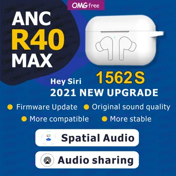 Nové R40 MAX TWS 45DB ANC Bezdrôtové Slúchadlá Bluetooth Slúchadlá Priestorový Zvuk Hluku HD MIC Svetelný Senzor PK Air21