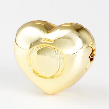 Nové Reálne 925 Sterling Silver Srdce Zátka Korálky Rose Gold Klipy Kúzlo Fit Pôvodné Pan Náramok Pre Ženy DIY Šperky Robiť