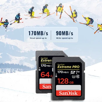 NOVÉ SanDisk SD Extreme Pro 170MB/S SDHC/SDXC Pamäťová Karta 32 GB, 64 GB 128 gb kapacitou 256 GB C10 U3 V30 UHS-I 4K UHD Fotoaparát Karty